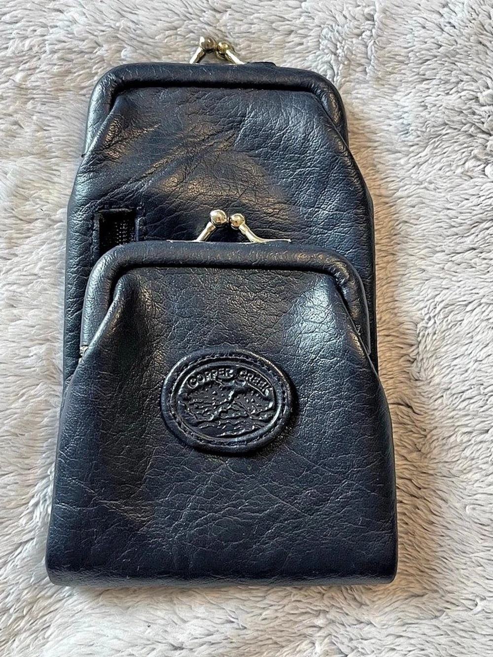 Vintage Copper Creek Navy Kiss-Lock Wristlet Cigarette Case